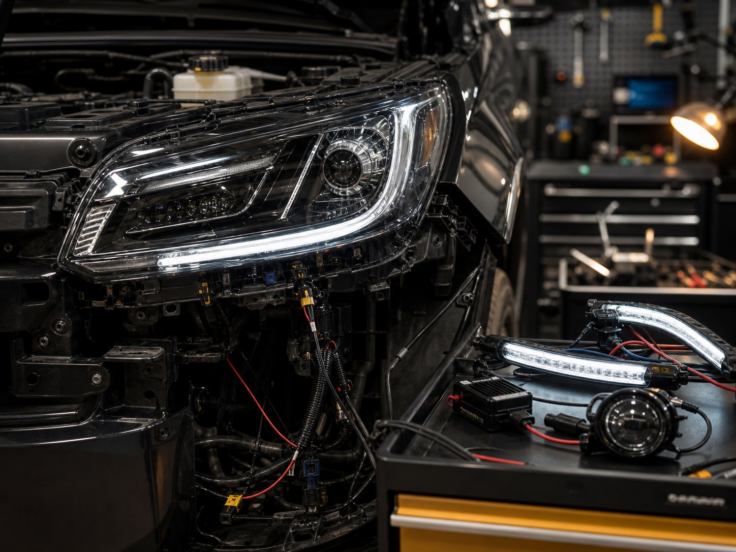 Vehicle lighting and accessory installation work